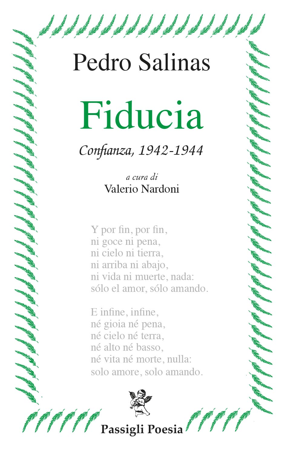 Copertina del libro di poesia "Fiducia" di Pedro Salinas edito da Passigli Editori.